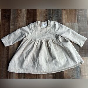 Jamie Kay cream orange speckle long sleeve oversized dress Infant size 3-6M
